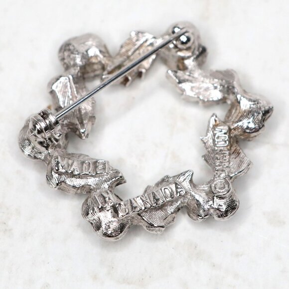 Vintage Sarah Coventry Silver Tone Rose Wreath Brooch Pin 80s Jewelry Designer - Picture 3 of 8